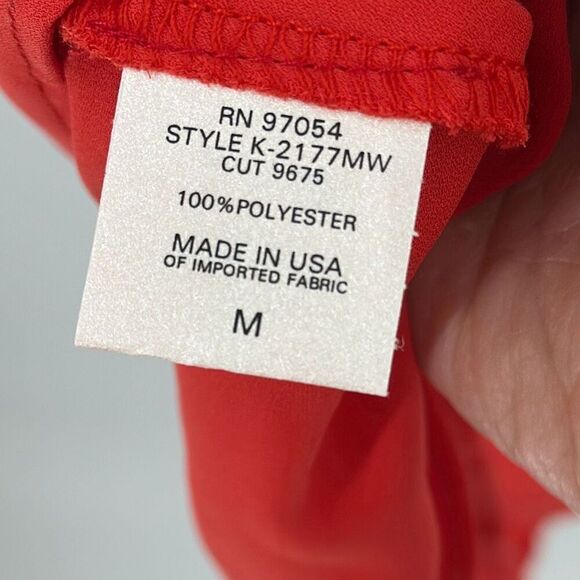 Krisa Womens One Shoulder Bias Midi Dress Red Medium NWT - Picture 8 of 10